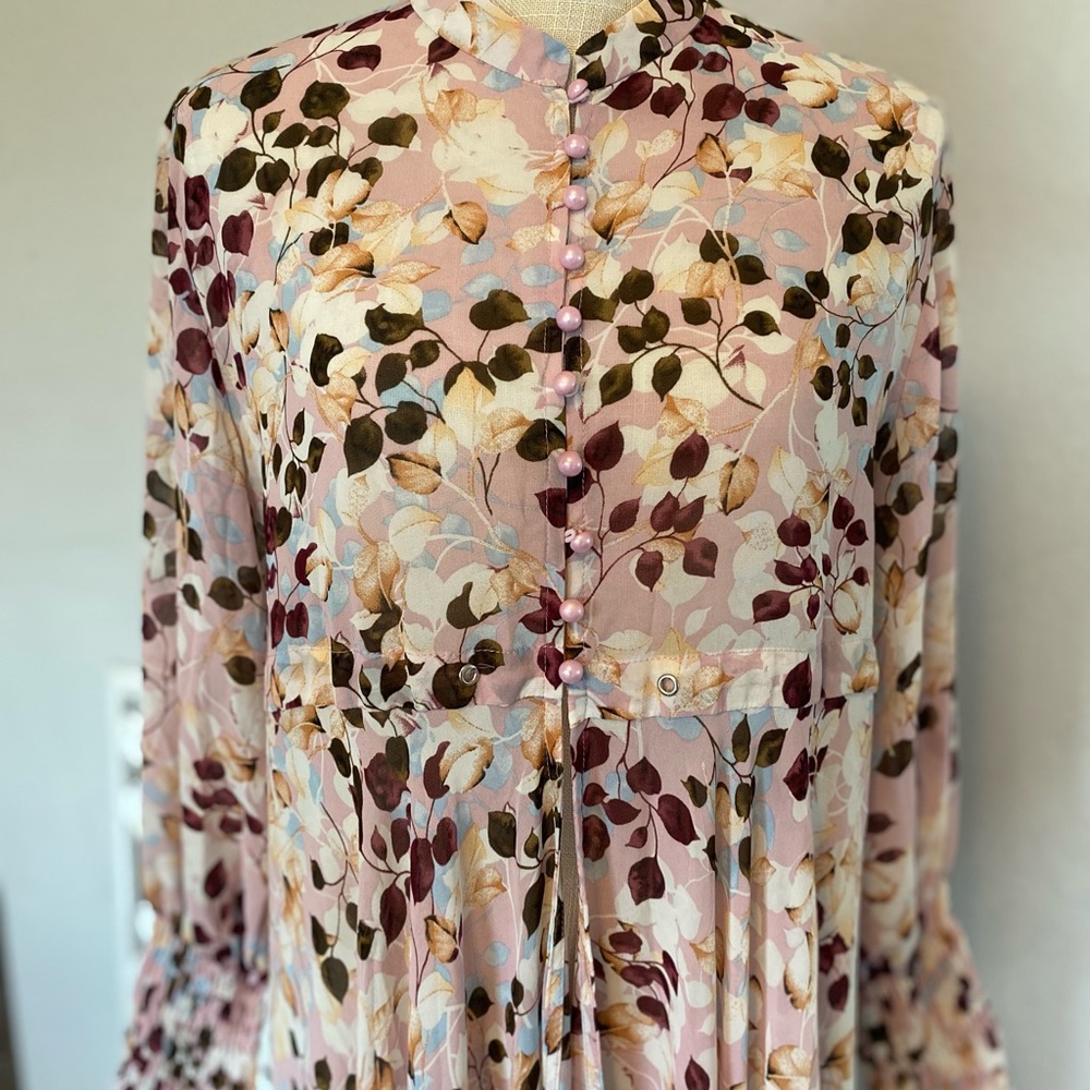 Fall print maxi kimono, size small